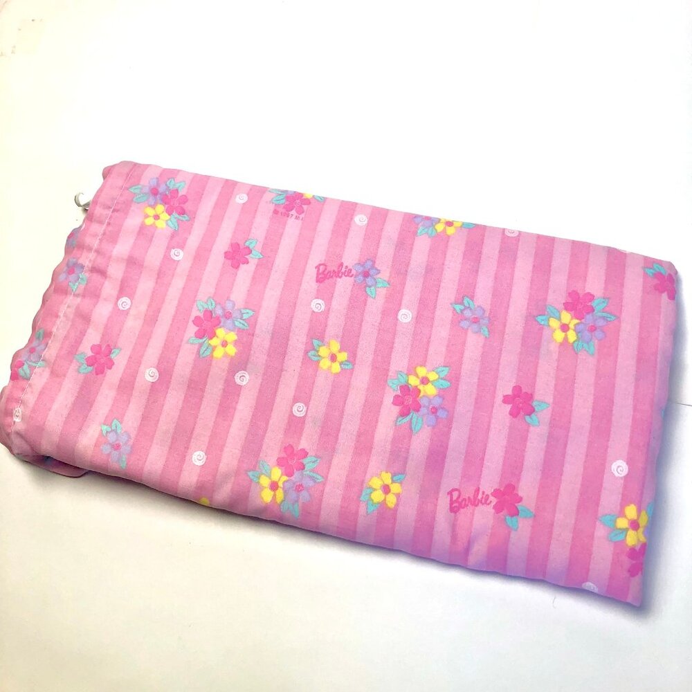 Vintage 90s Barbie Bedsheets Twin Set (Flat + Fitted) 1997 Sweet Dreams Ribbons - Picture 7 of 15